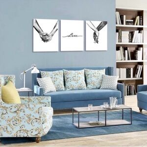 Wall Art Woman & Man Holding Hands 3 Panels
NWOT